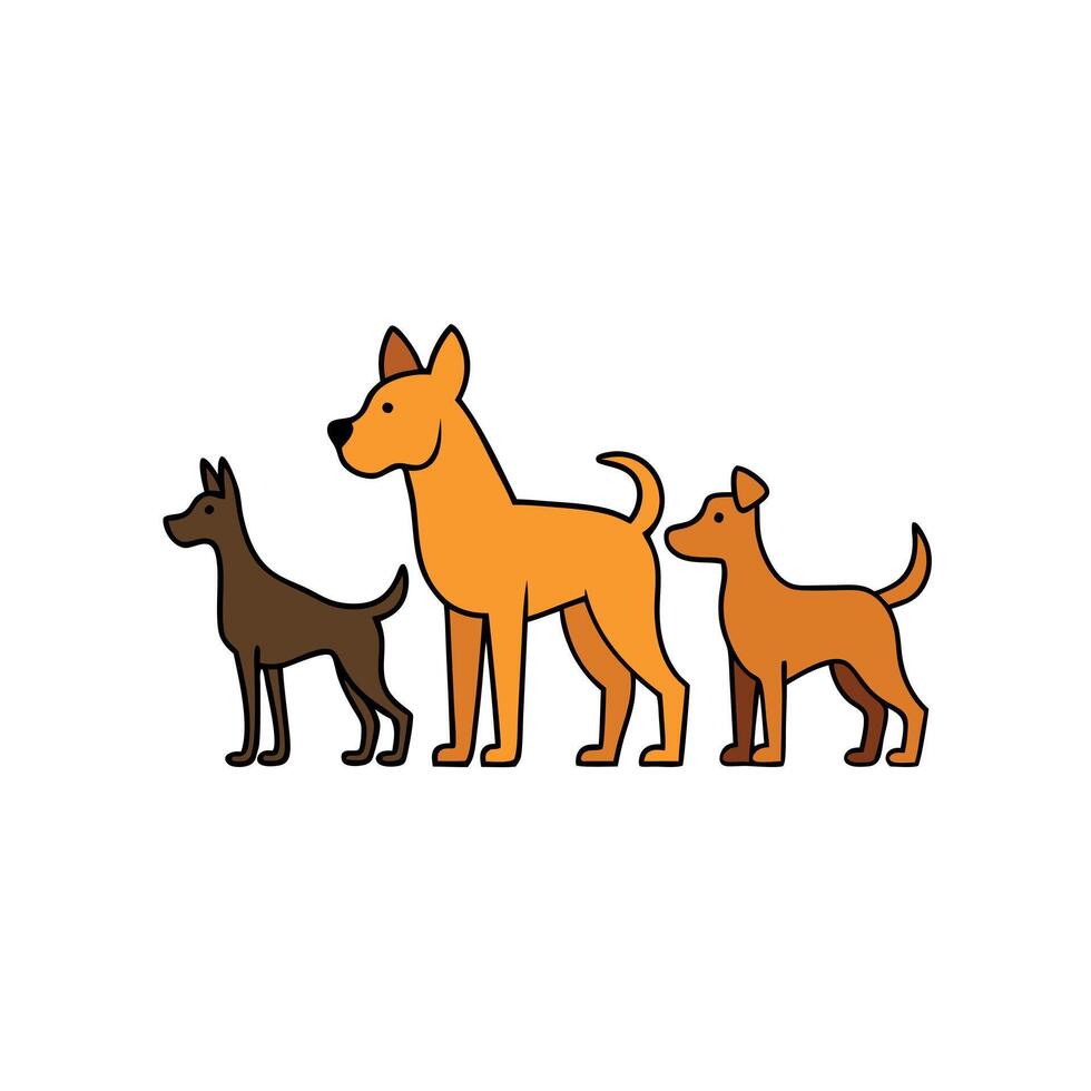 Set of dogs silhouettes vector