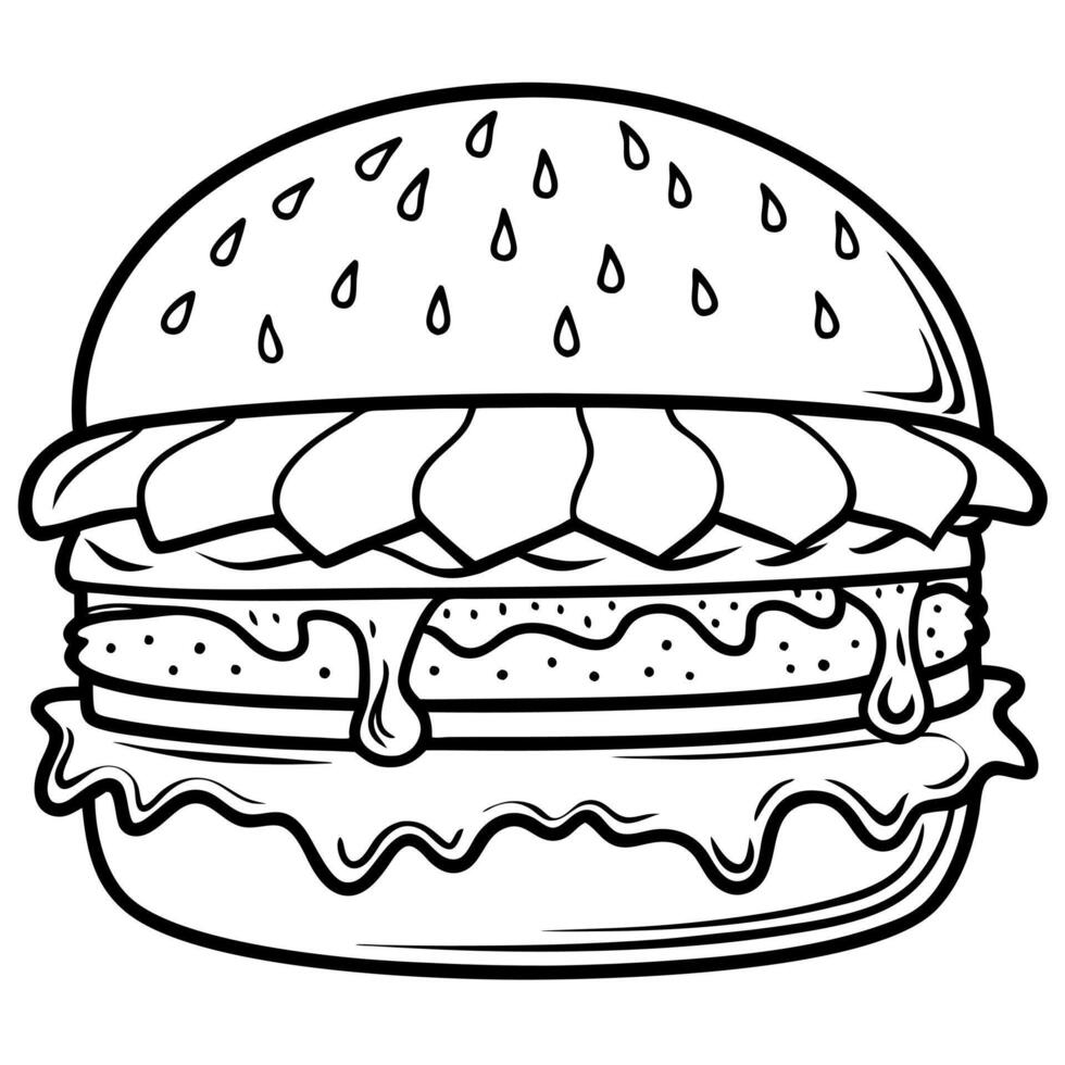 A hot cheeseburger is a delicious treat that combines a juicy beef patty. melted cheese. and various vector