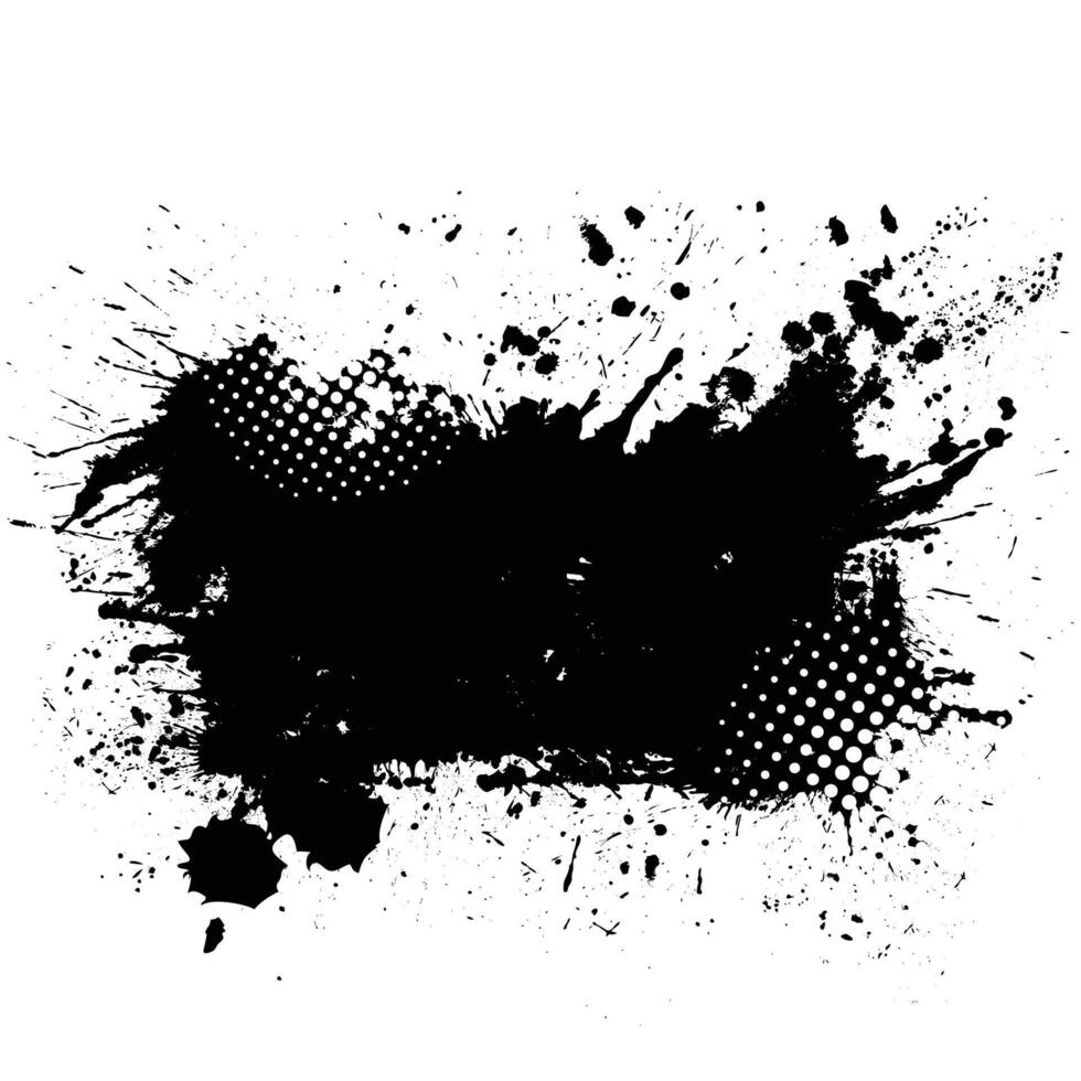 Black Silhouette brush stroke, grunge paint Background vector