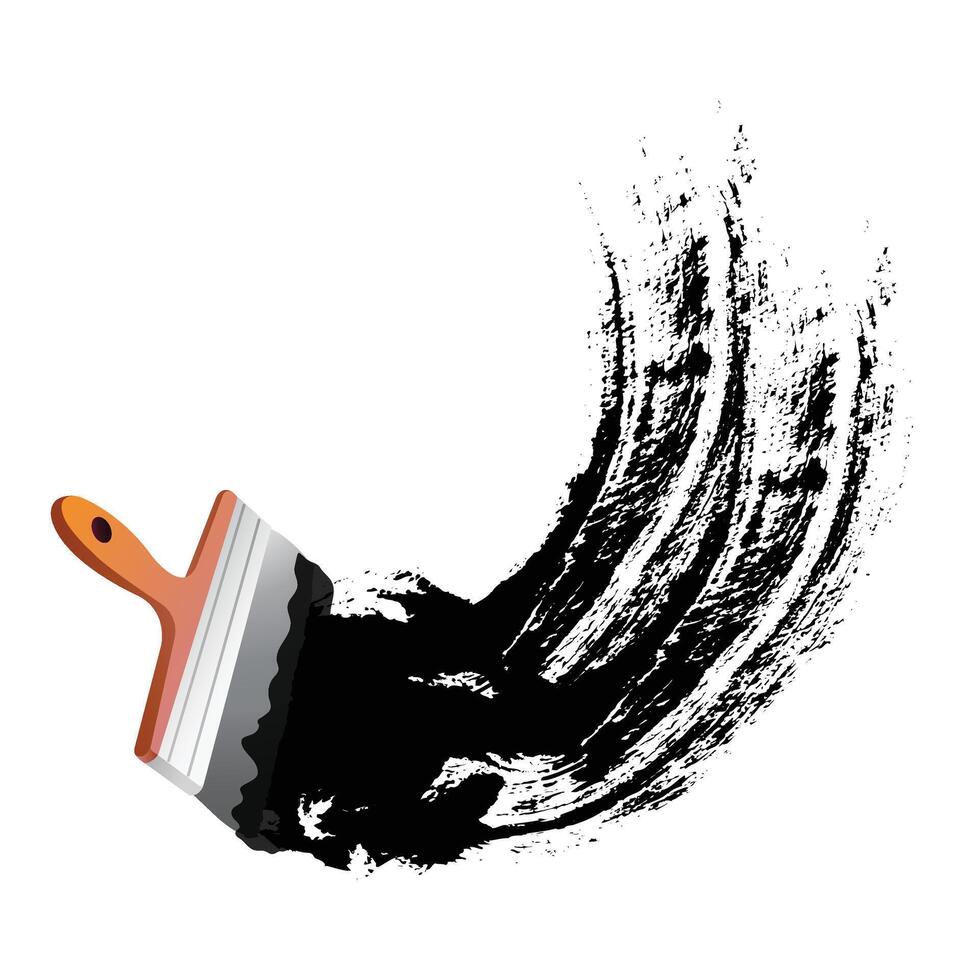 Paint brush Black Color Stroke, Background vector