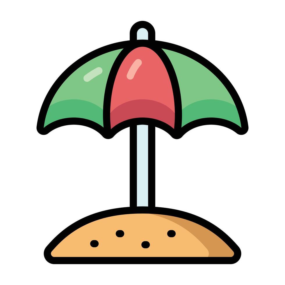 Simple Sun Umbrella colorful icon. The icon can be used for websites, print templates, presentation templates, illustrations, etc vector