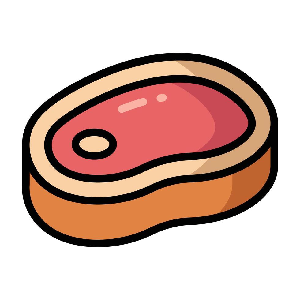 Simple Meat colorful icon. The icon can be used for websites, print templates, presentation templates, illustrations, etc vector