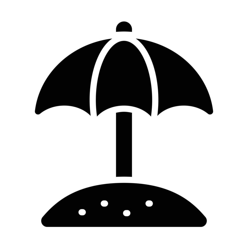 Simple Sun Umbrella solid icon. The icon can be used for websites, print templates, presentation templates, illustrations, etc vector