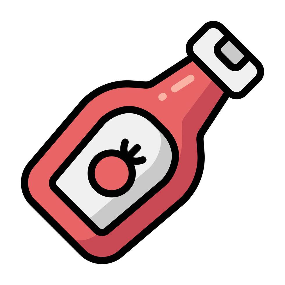 Simple Ketchup colorful icon. The icon can be used for websites, print templates, presentation templates, illustrations, etc vector