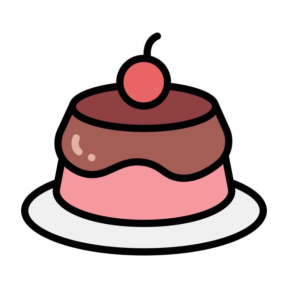 Simple Pudding colorful icon. The icon can be used for websites, print templates, presentation templates, illustrations, etc vector