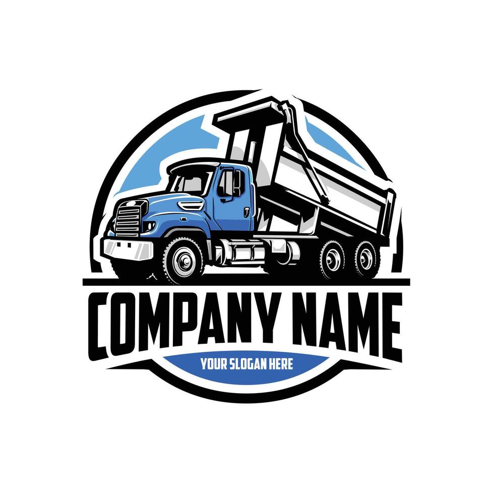 Premium trucking company ready made logo. Dump truck logo . Best for tipper trucking and freight related industry vector