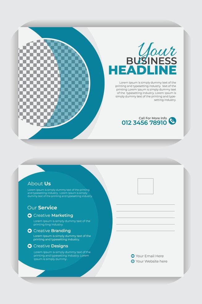 Double sided postcard. Template for a creative and modern postcard, Corporate postcard, business postcard vector