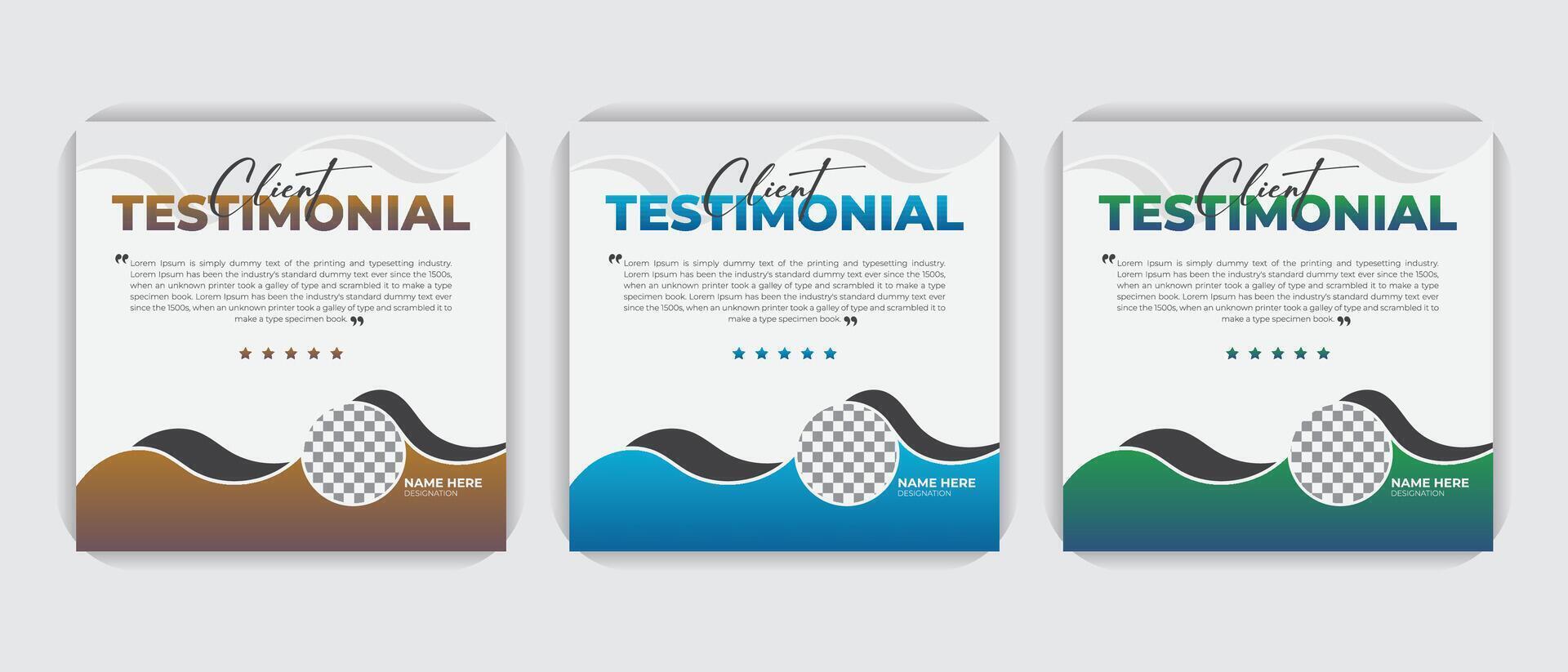 customer review social media post design template vector