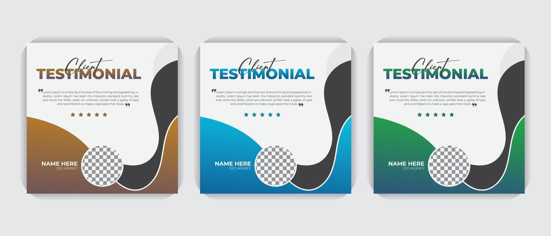 Creative, modern, stylish, abstract client testimonial template vector
