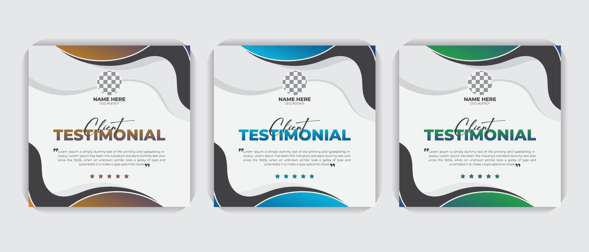 Creative, modern, stylish, abstract elegant customer feedback or review design colorful bundle Set. vector
