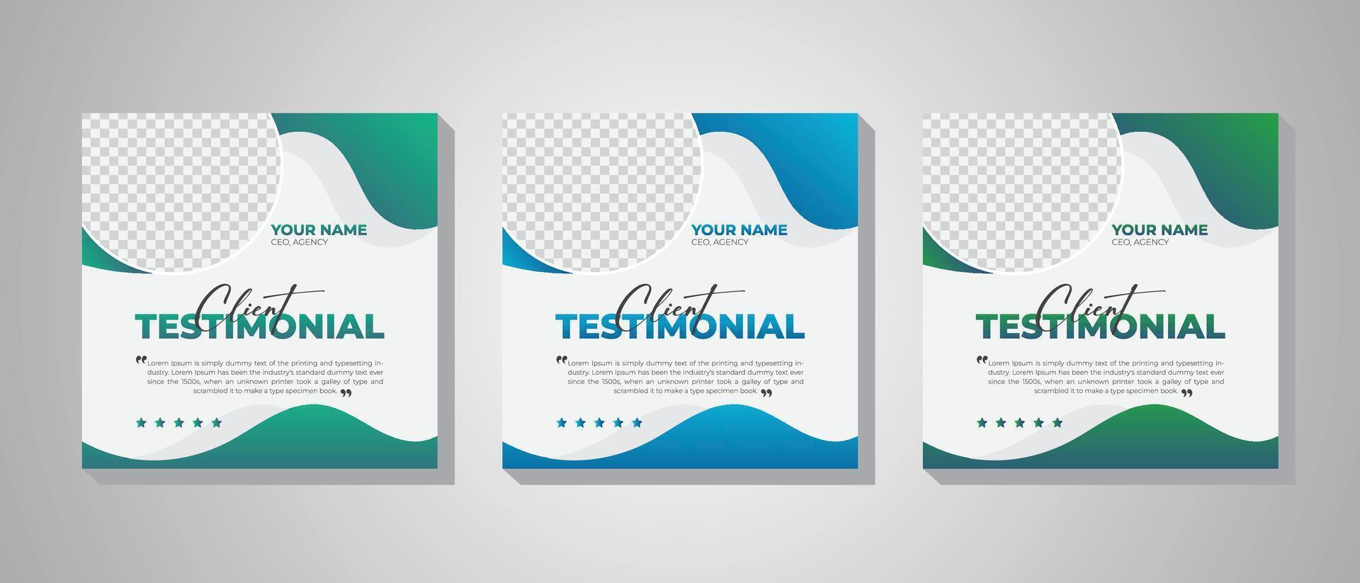 Colorful and stylish modern customer service feedback or client review design layout vector