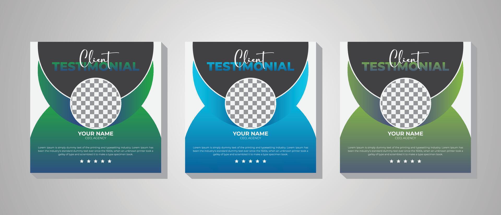 Client feedback or customer testimonial social media post. Customer feedback review design or client testimonial simple minimalist social media post. vector