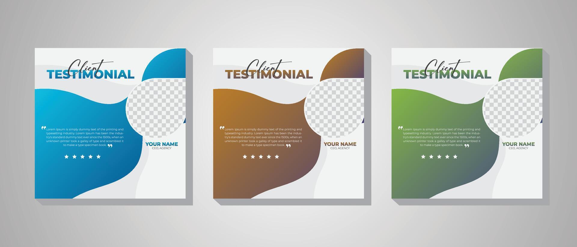 Colorful and modern client review design template, Creative, corporate, modern Customer service review design. vector