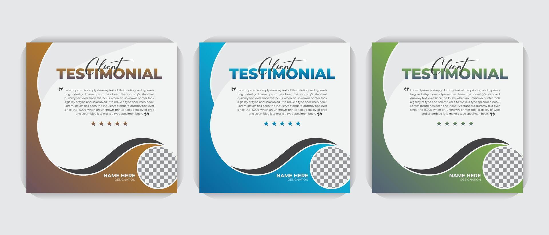 client testimonial colorful bundle Set. vector