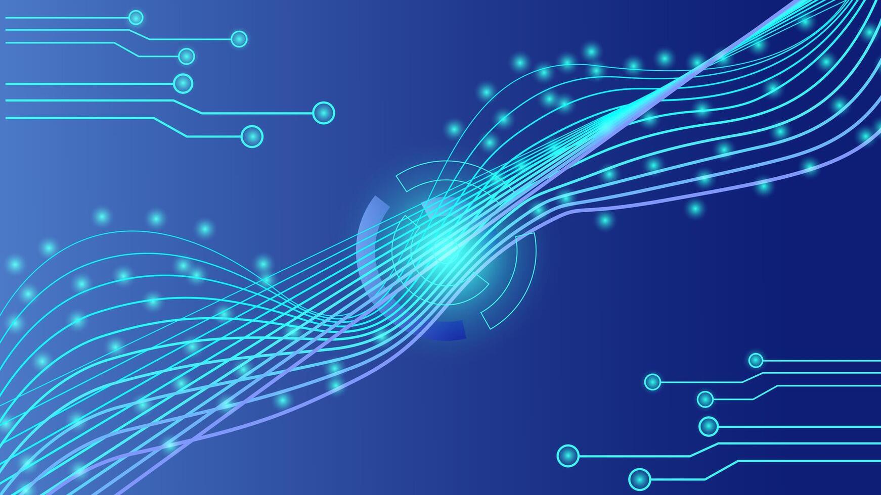 Banner circuit ai technical data and diagrams. Lines and nodes symbolizing connections. Chips and microchips. Processing of neural network data. Futuristic background. Microchips. . vector