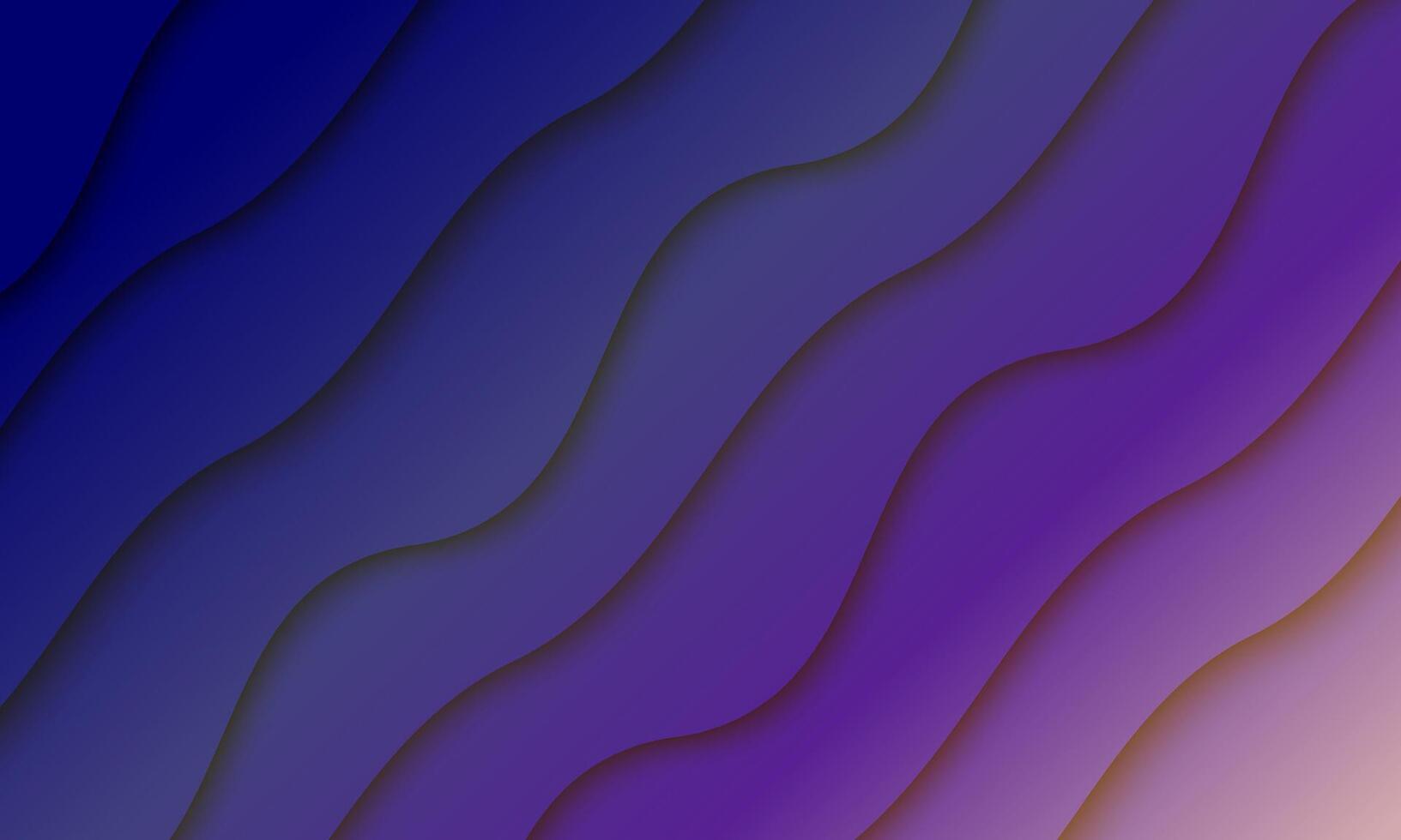Wavy lines border in paper cut style. gradient blue color style. vector