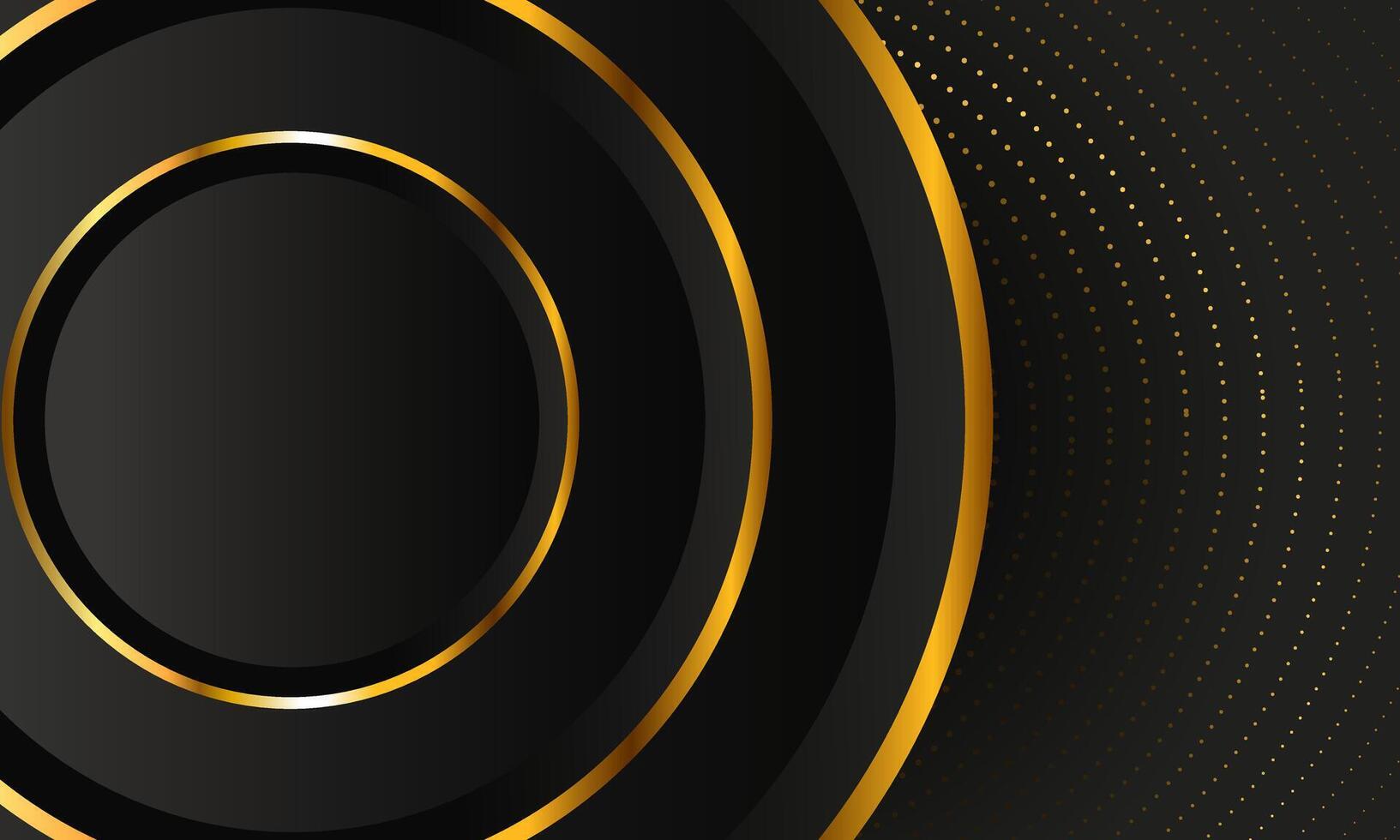 Black and Golden Color Round Ring Circle Award Background. Luxury Background Graphics. premium geometry. vector