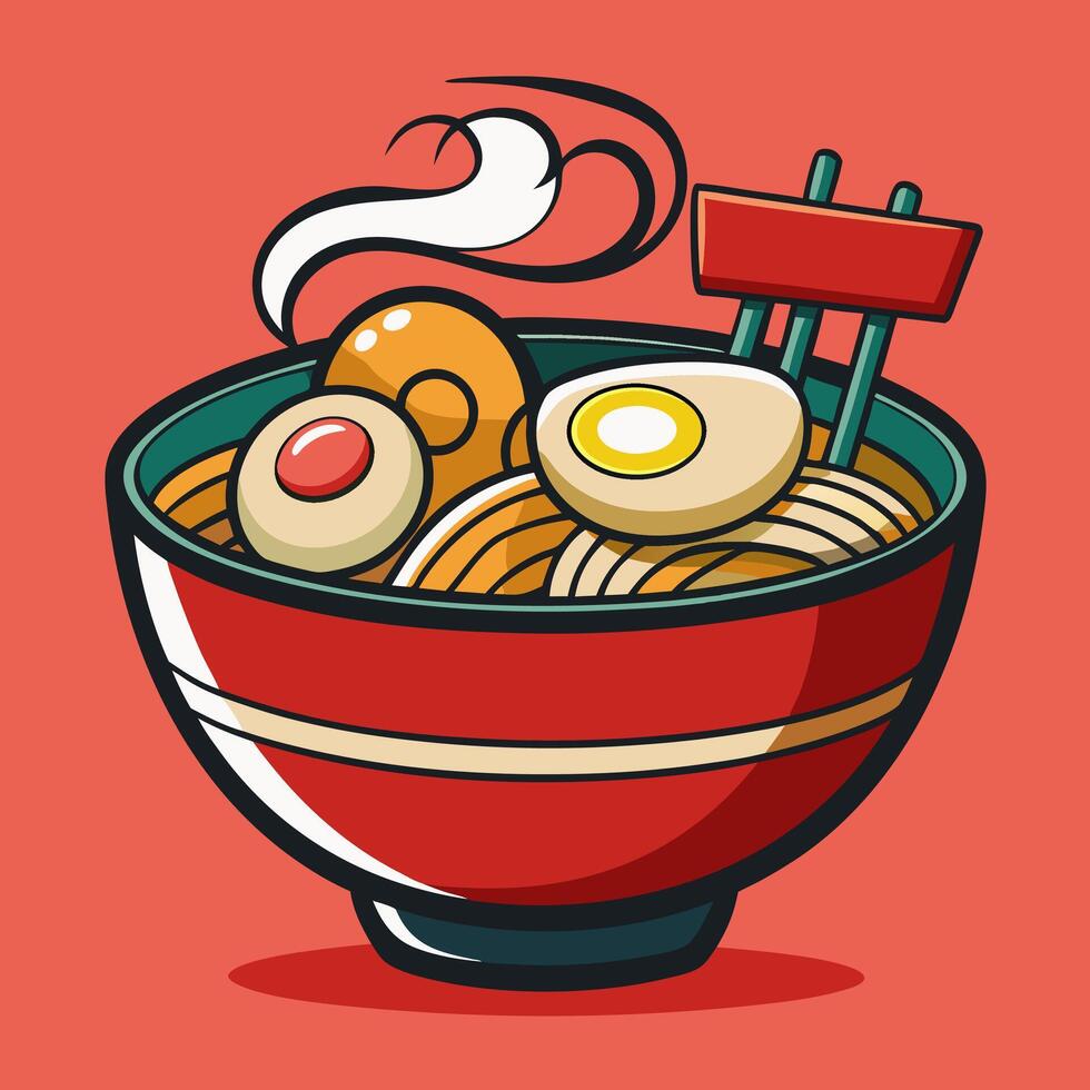 Logo noodle with egg japanese style for your business vector