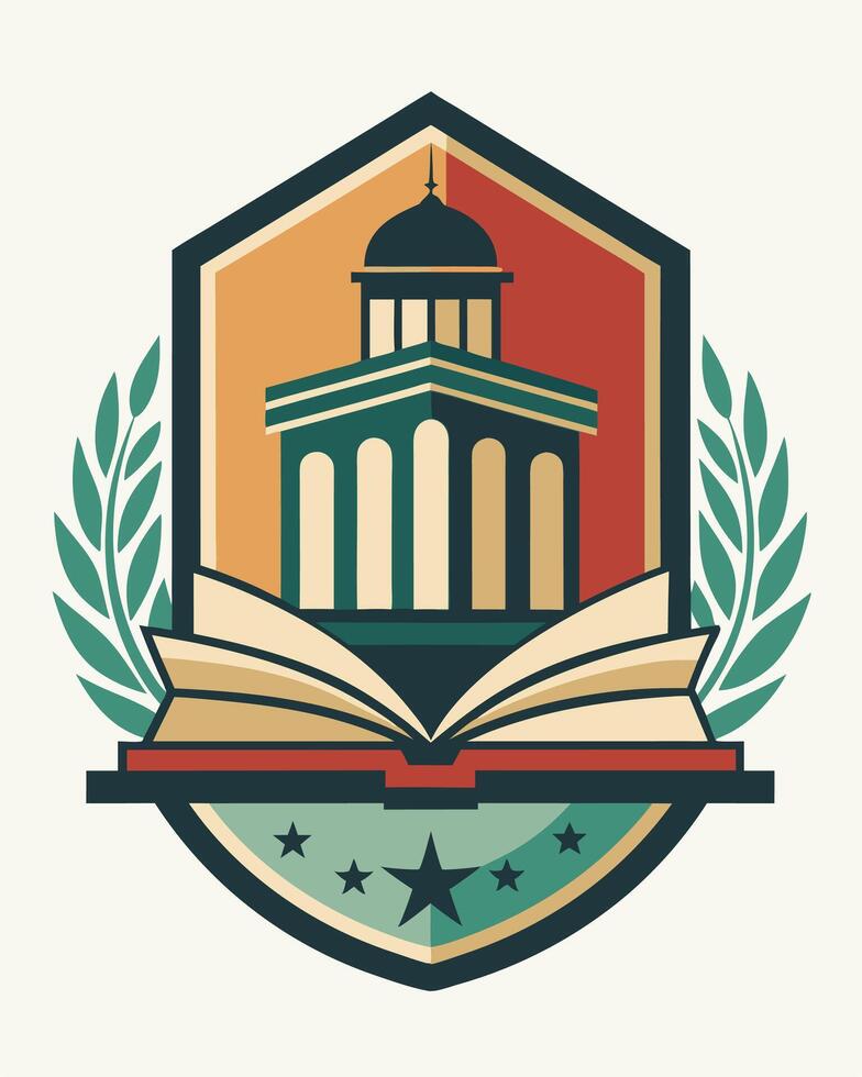 Logo vintage for university, institute, school vector