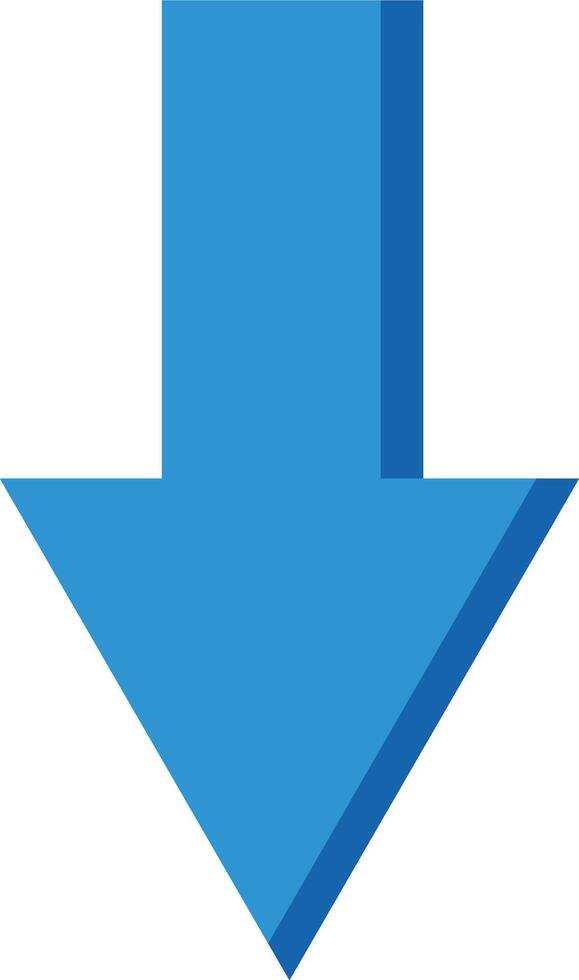 Flat icon of a download arrow vector