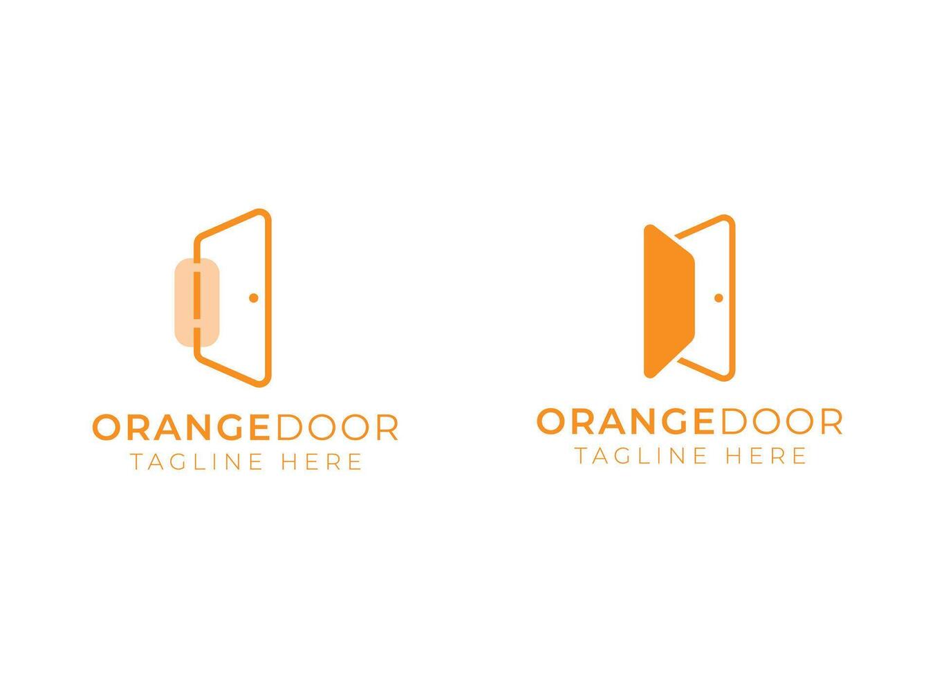 Orange door logo design vector