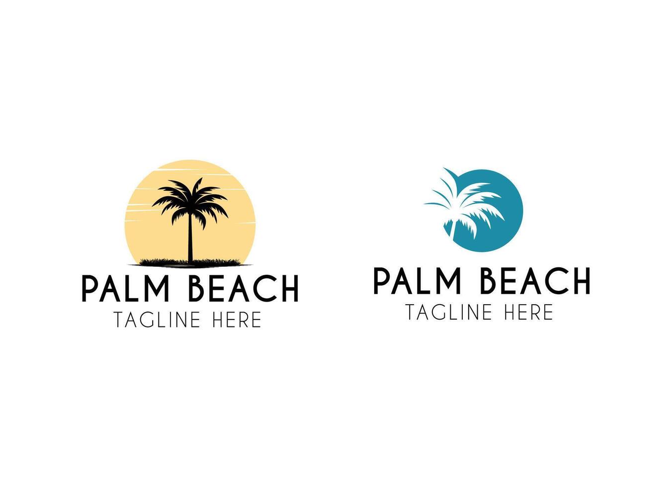 Resort palm beach logo design vector