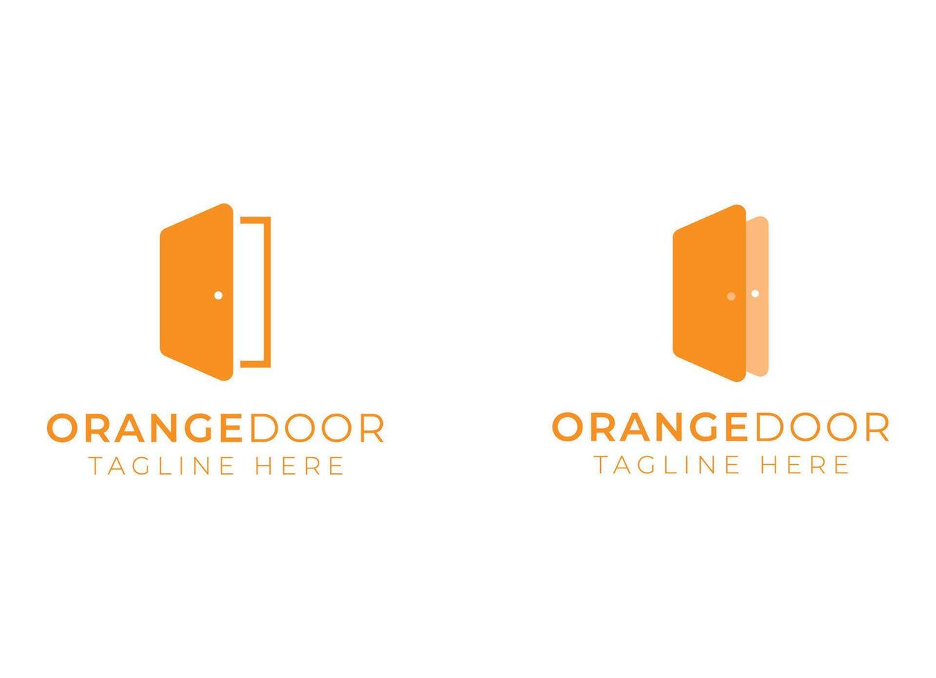 The orange door logo. Door logo design for hotel or motel apps vector