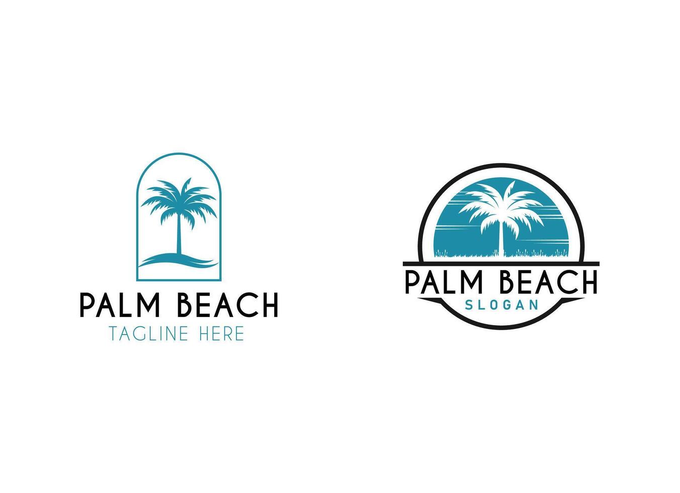Palm tree for resort and beach logo design vector