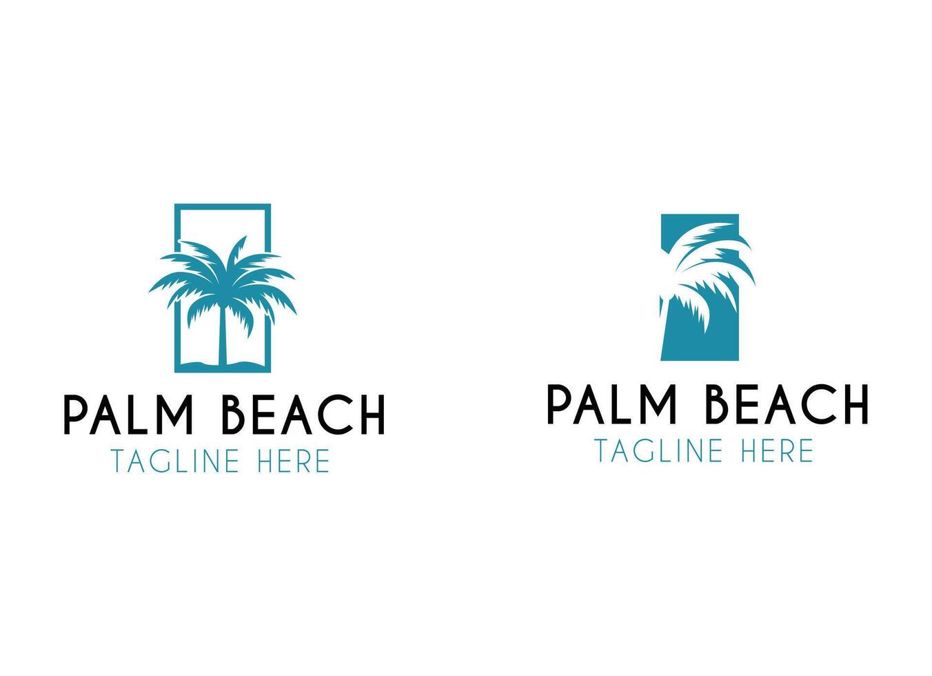 Premium concept palm beach logo design vector