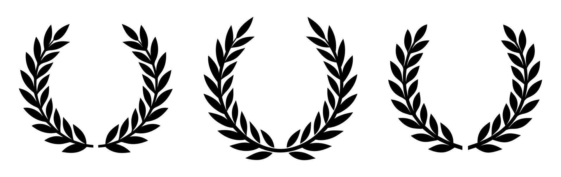 A Set of Laurel Wreaths Silhouette vector