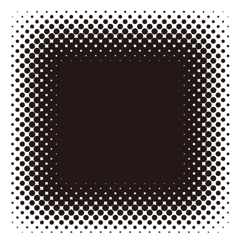 Square Monochrome Screen Tones Isolated On A White Background. vector