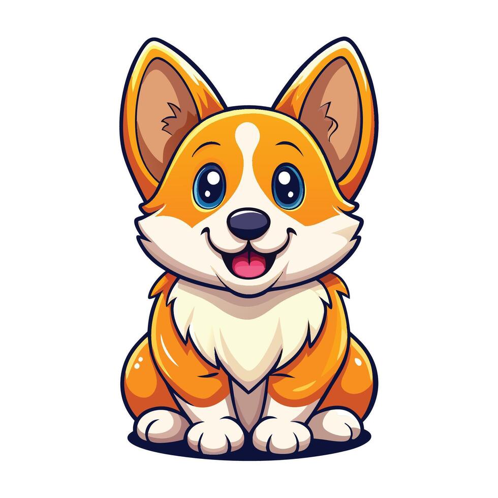 Adorable Corgi Sitting with a Playful Expression, Perfect for Your Brand's Mascot vector