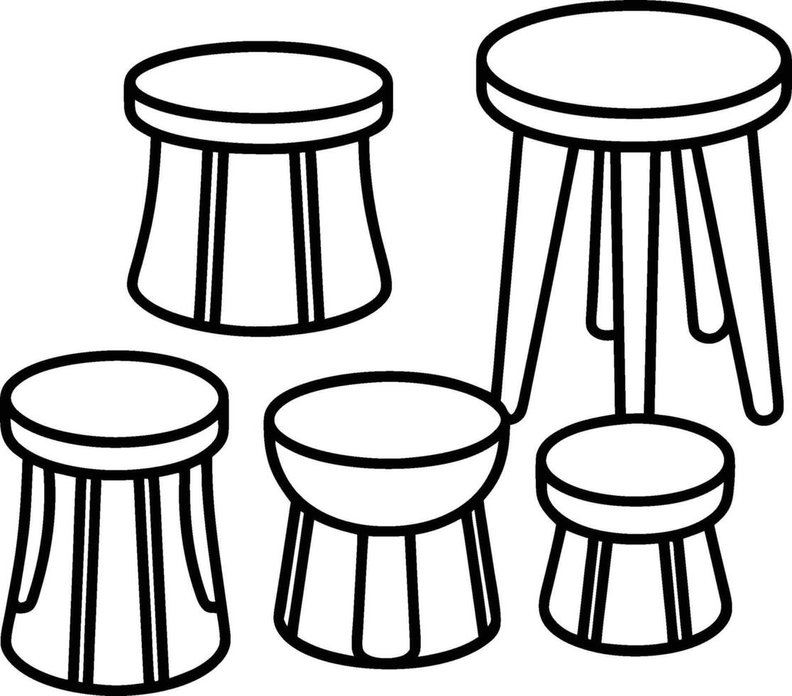 Quirky Stools furniture vector