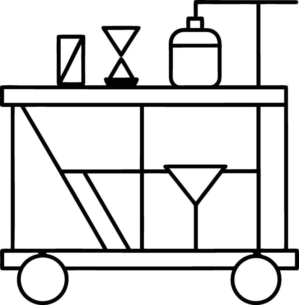Stylish Bar Cart furniture vector