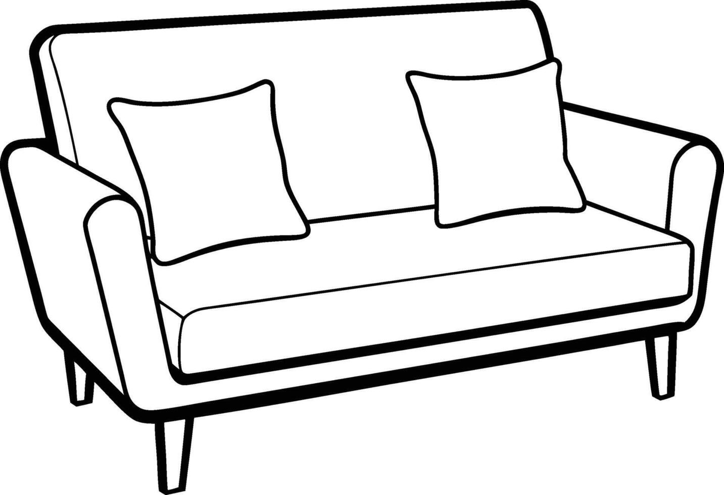 Contemporary Sofa Furniture vector