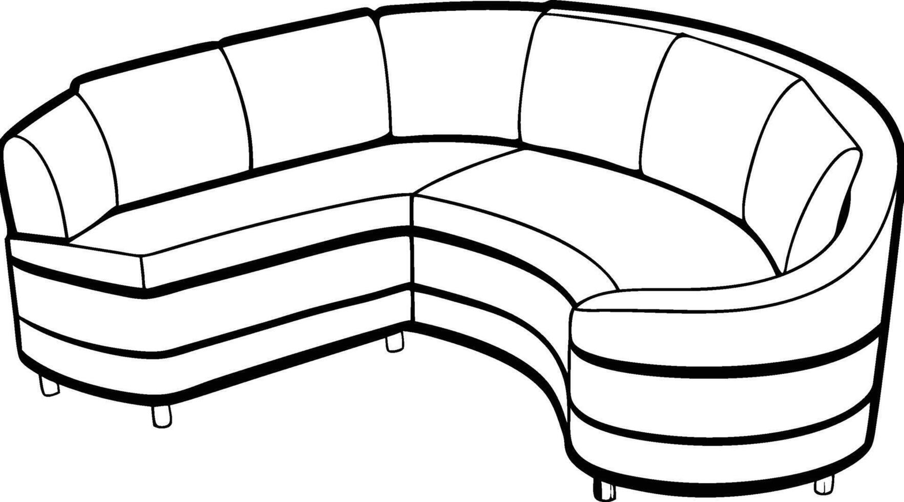 Curved Sectional furniture vector