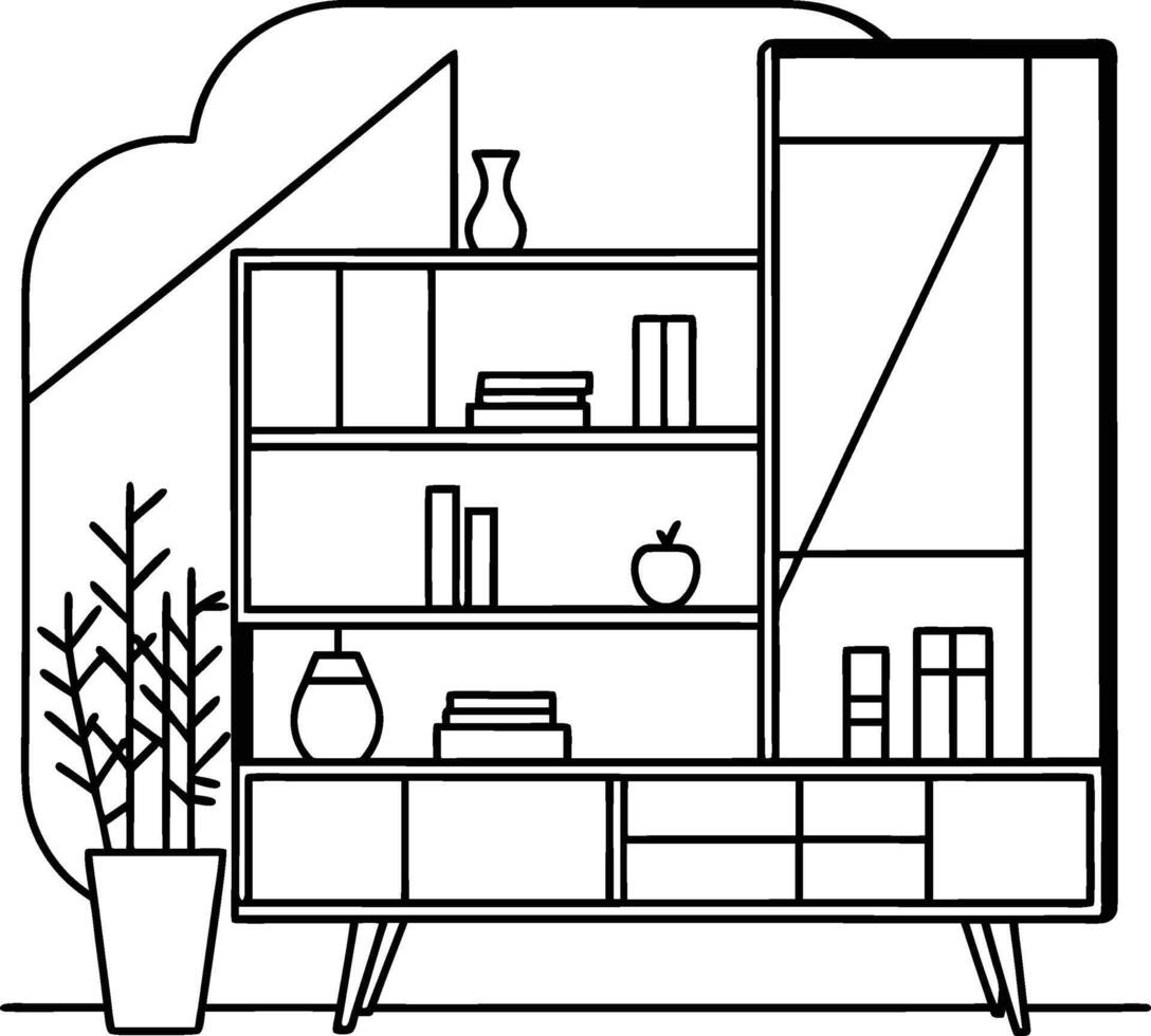 Artistic Wall Unit furniture vector