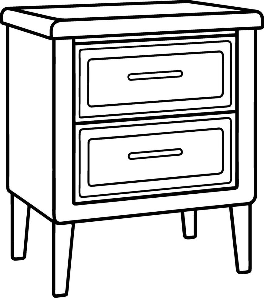 Elegant Bedside Table furniture vector