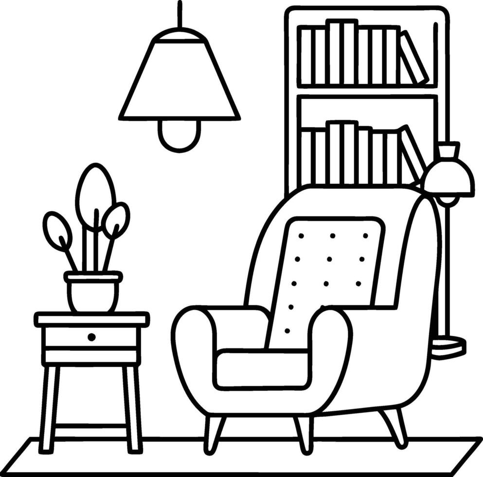 Cozy Reading Nook furniture vector