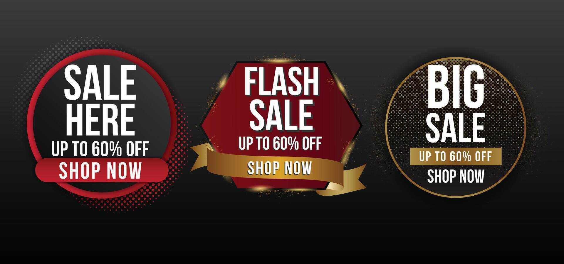 Sale template banner concept design collection set, Big sale special offer.End of season special offer banner shop now.Can be used for poster ,flyer and banner. vector