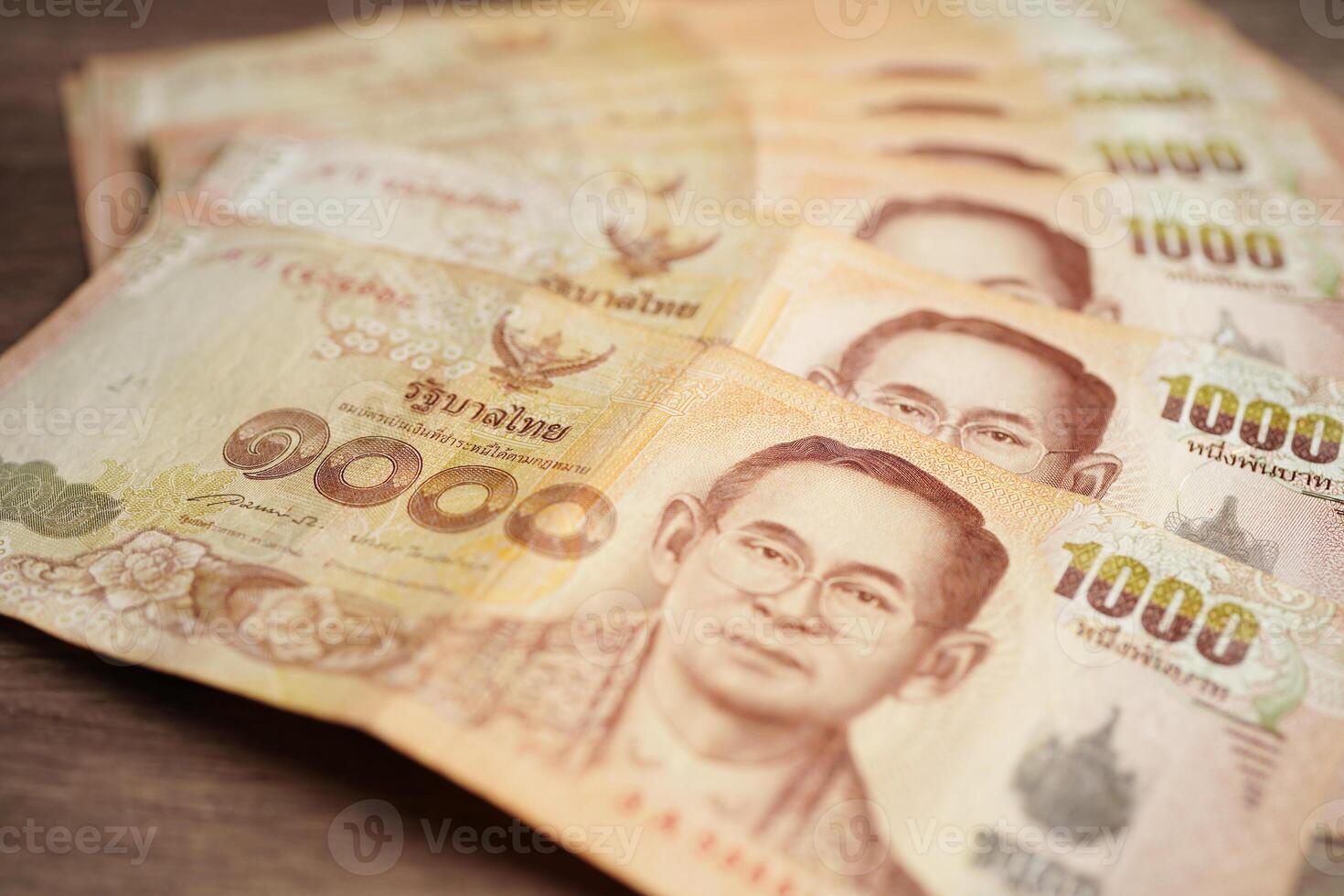 Thai baht banknote money, investment economy, accounting business and banking. photo
