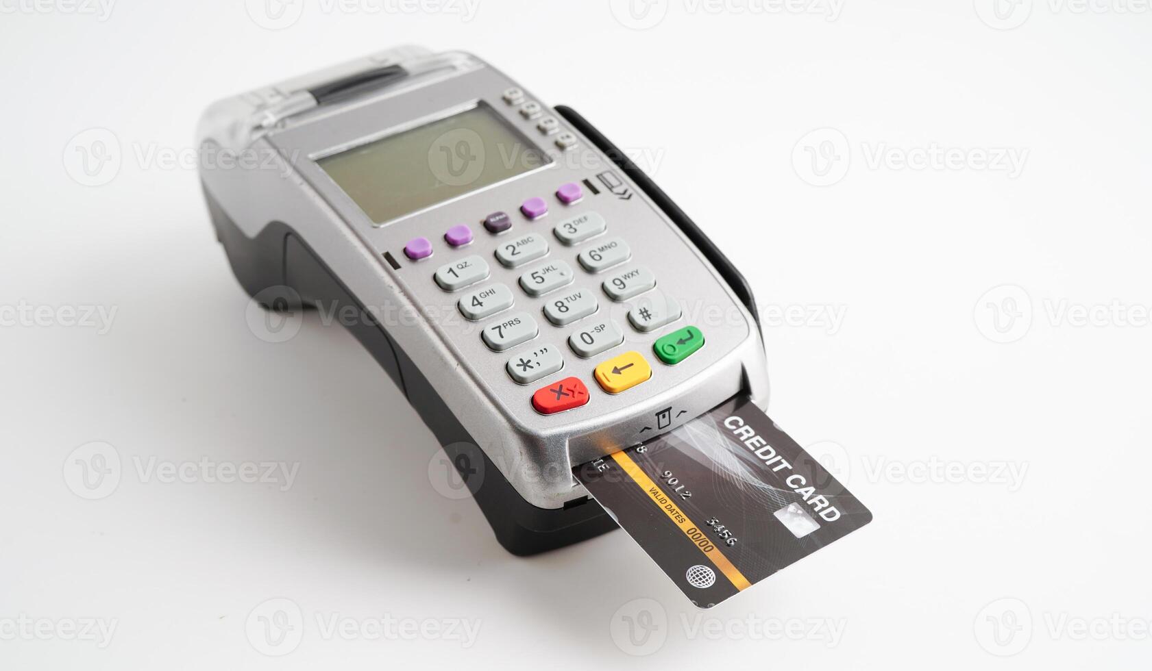 Payment POS terminal for finance and shopping business and technology. photo