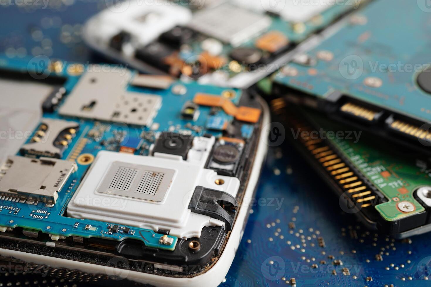 Repairing and upgrade circuit mainboard of notebook, electronic, computer hardware and technology. photo