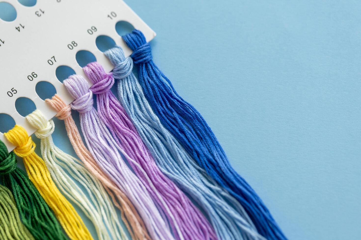 beautiful bright multi-colored threads for hand embroidery and knitting, hobbies and handwork photo