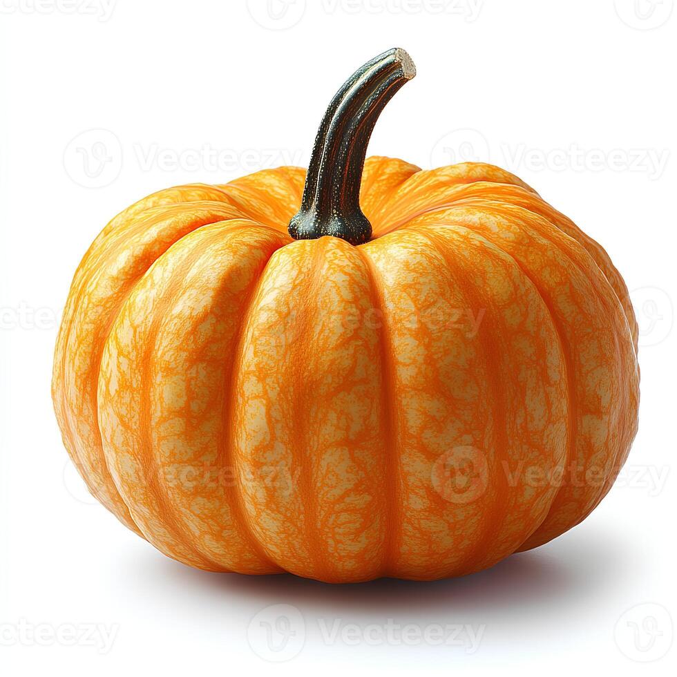 pumpkin isolated on white background with shadow. autumn fall fruit pumpkin for food preparation photo