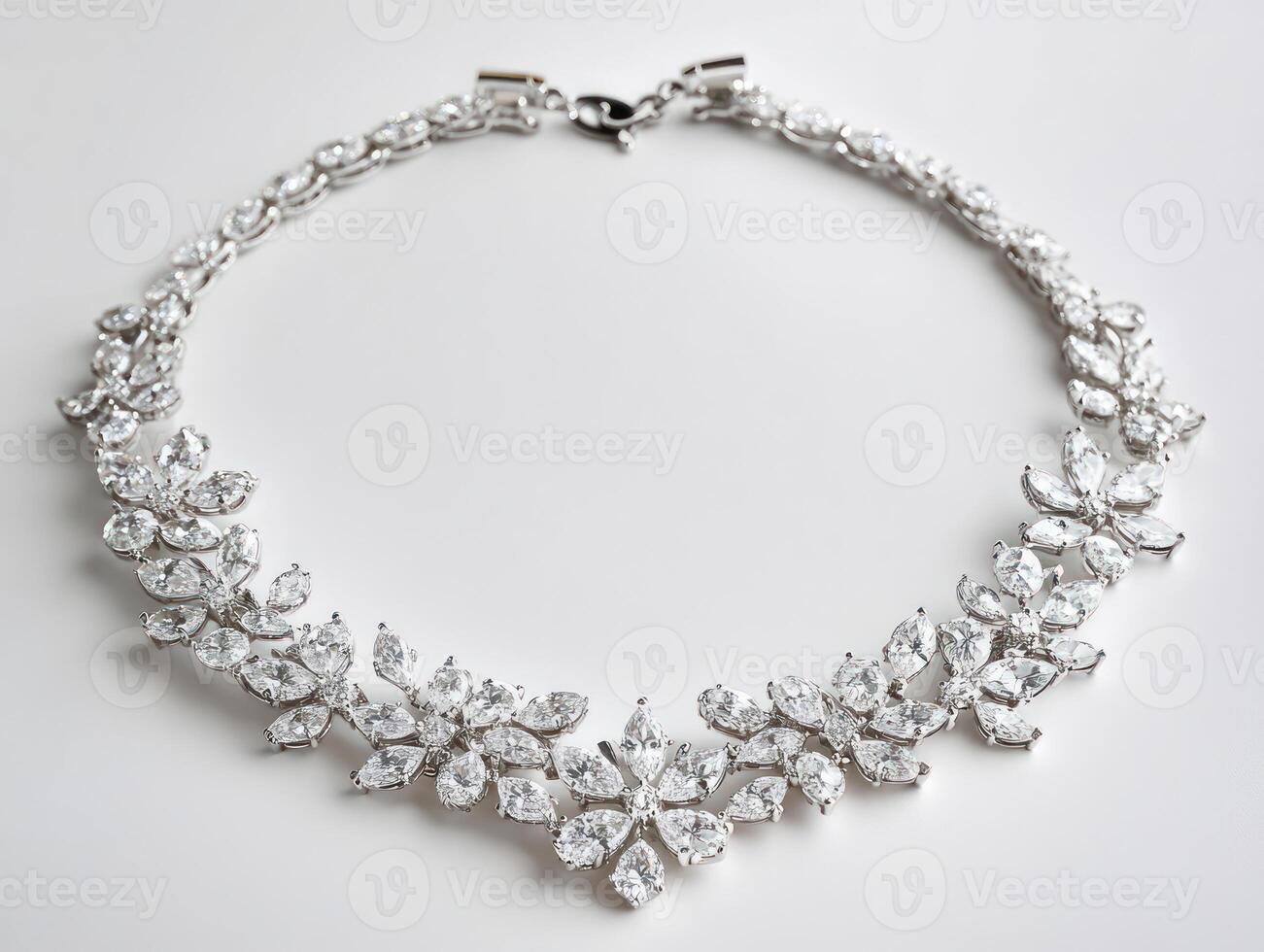 a diamond necklace with a large flower design photo