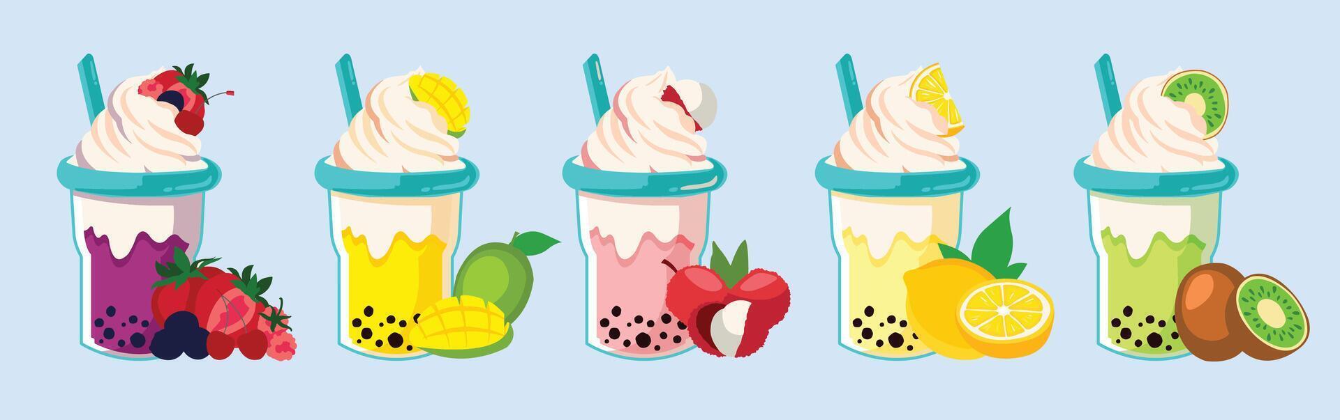 Fruit Smoothies Fruit Juice Hand Drawn vector