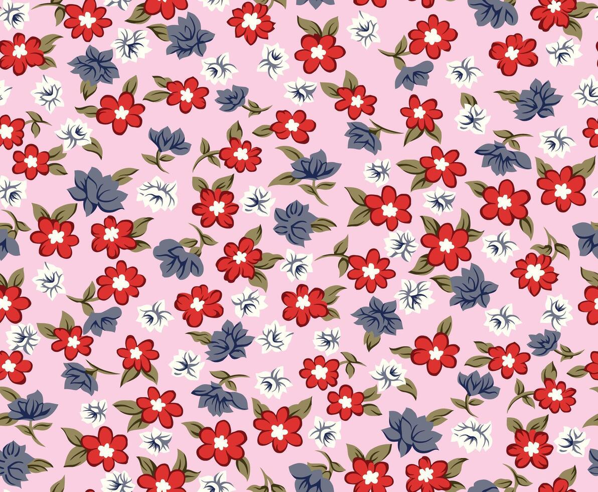 illustration of small flowers scattered with various colors vector