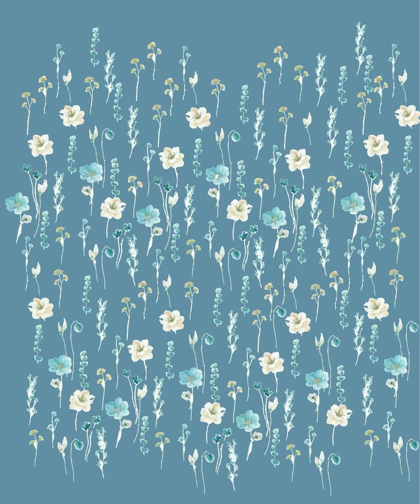 illustration of small flowers scattered with beautiful colors vector