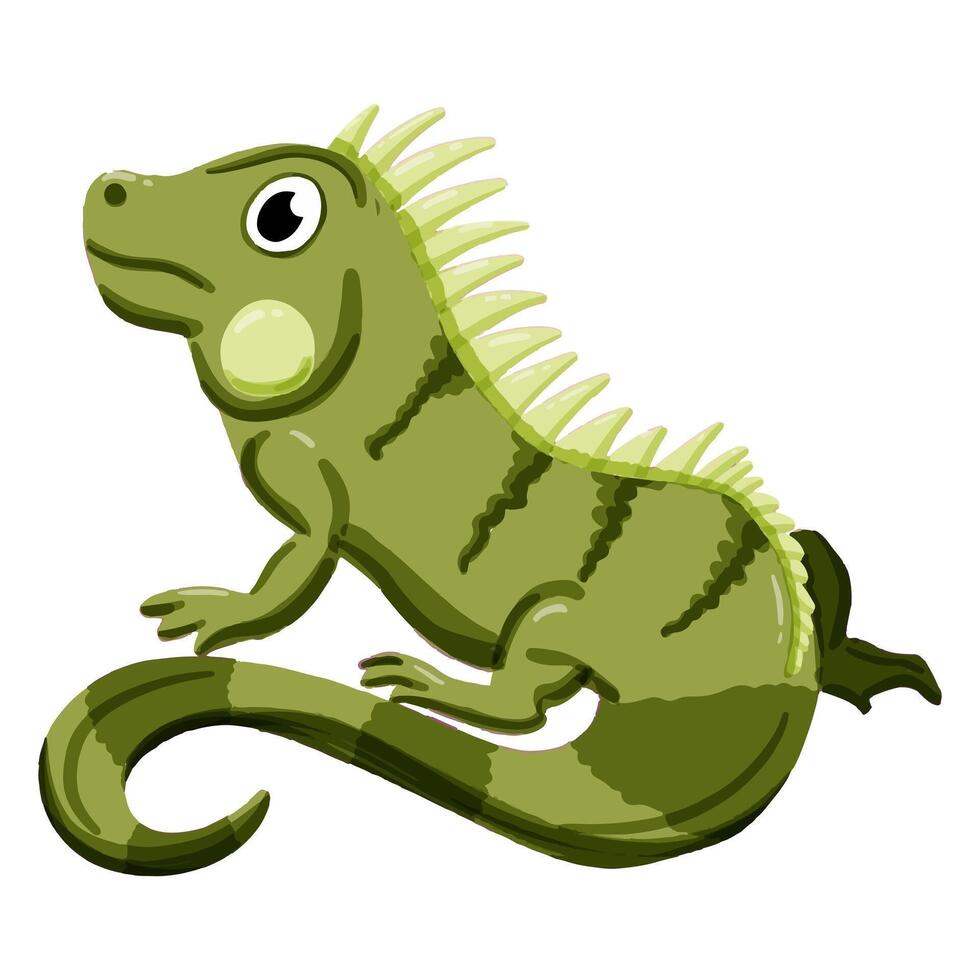 image of a cute colorful Iguana. This illustration showcases the intricate features of an iguana's anatomy. Perfect for educational materials and animal-themed projects. Isolated image. vector